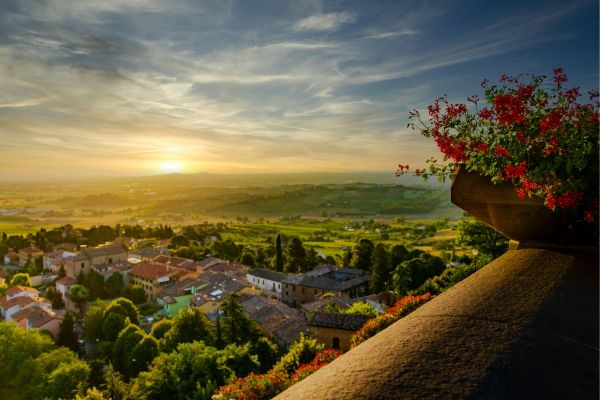 la valle di bertinoro al tramonto